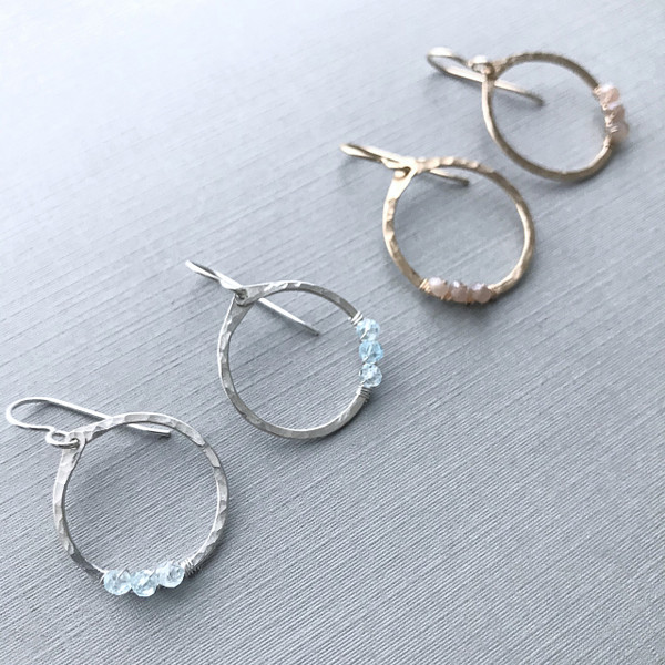 Circle Hoops with Birthstone