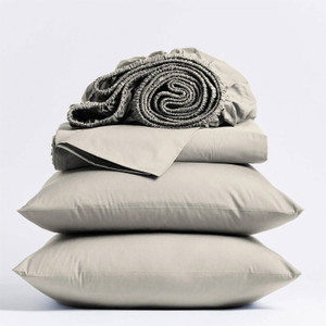 Twin Ivory Beige Off-White Cream 100-Percent Certified Organic Cotton Sheet Set Q280-IVTWSC49258176