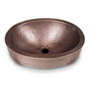 Oval Hammered Copper Bathroom Sink Drop-in or Vessel Q280-MPCHS1869815