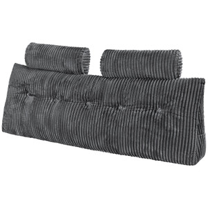Headboard Pillow, Queen Size Wedge Headboard Pillow with 2 Side Pockets and 2 Headrests, Bed Wedge  E415-CTBZQUEENCCH6OBPH001V0