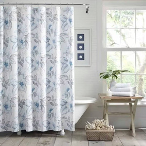 72-inch Tropical Botanical Floral Shower Curtain in 100-Percent Cotton Fabric Q280-CGSCTW2408293627