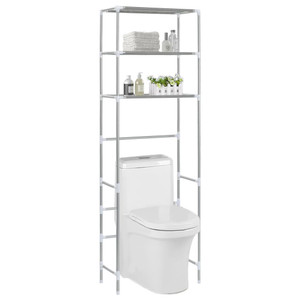  3-Tier Storage Rack over Toilet Silver 20.9"x11"x66.5 A949-282464