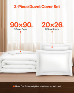 Queen Duvet Cover Set, 100% Cotton, 3 Pieces Bedding Set Queen Size with 1 Duvet Cover 90 x 90 in a E415-YRBTSJTZMQUEYDP3V001V0