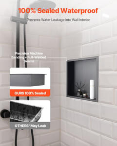 Shower Niche, 13 x 13 x 4 inch Recessed Wall Niche, Heavy-duty Stainless Steel Modern Soap & Shampo E415-BXGLYBKHS1C1MYHU6001V0