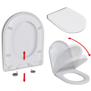 Soft-close Toilet Seat with Quick-release Design White Square A949-141765