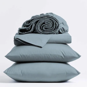 Full size Aqua Blue 100-Percent Certified Organic Cotton Sheet Set Q280-FLOCSA569158745