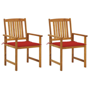  Patio Chairs with Cushions 2 pcs Solid Acacia Wood A949-3061179