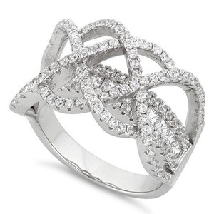 Ring Size: 10 - Ring Ceremony Double Infinity 2 In 1 CZ Ring K290-25537418640