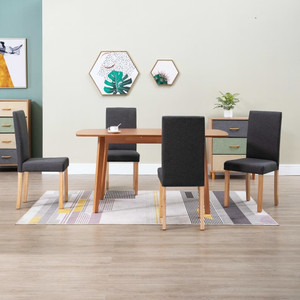  Dining Chairs 4 pcs Dark Gray Fabric A949-249217