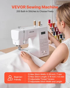 Computerized Sewing Machine, 200 Stitch Applications, with LCD Screen, Foot Pedal and LED Light, He E415-JYFRJ700ZMINYK7AD001V1