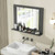 Rectangular 23 x 17 inch Bathroom Mirror with Storage Shelf in Grey Wood Finish Q280-GRBWMS4952873