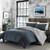 King size 100% Cotton Reverse Plaid Gray/White Comforter Set Q280-EDBAWA8828