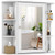 White 26 x 25 inch Bathroom Wall Mirror Medicine Cabinet with Shelves Q280-TBMCW1098251736