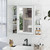 White 26 x 25 inch Bathroom Wall Mirror Medicine Cabinet with Shelves Q280-TBMCW1098251736