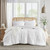 Twin/Twin XL Microfiber Pleated Soft Washed Comforter Set White Q280-WHTNX14972