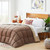 Twin All Seasons Beige/Brown Reversible Polyester Down Alternative Comforter Q280-TWSM3799