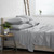 Twin size 4 Piece Grey Wrinkle Resistant Microfiber Polyester Sheet Set Q280-GRTW1322