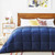 King All Seasons Grey/Navy Reversible Polyester Down Alternative Comforter Q280-KINK4599