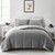 King Plush Microfiber Reversible Comforter Set in Grey Q280-GRKI1042
