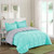 Full/Queen Traditional Microfiber Reversible 3 Piece Comforter Set in Blue/Grey Q280-AQFR4469