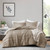 Twin/Twin XL Microfiber Pleated Soft Lightweight Comforter Set Tan Khaki Q280-KHATWN7475
