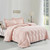 Twin Size Pink 3 Piece Microfiber Reversible Comforter Set Q280-PITW3734