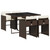  5 Piece Patio Dining Set with Cushions Brown Poly Rattan A949-3277844