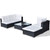  5 Piece Patio Lounge Set with Cushions Poly Rattan Black A949-42100