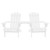  Patio Adirondack Chairs with Tea Table Solid Wood Fir White A949-310067