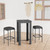  3 Piece Patio Bar Set with Cushions Poly Rattan Gray A949-3064776