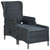  Reclining Patio Chair with Footstool Poly Rattan Dark Gray A949-313303