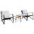  4 Piece Balcony Furniture Set with Cushions Black Steel A949-4009305