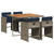  5 Piece Garden Dining Set with Cushions Grey Poly Rattan A949-3277852