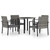  5 Piece Patio Dining Set Poly Rattan Gray A949-3065712