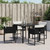  Patio Chairs with Cushions 4 pcs Black Poly Rattan A949-4007475