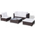  5 Piece Patio Lounge Set with Cushions Poly Rattan Brown A949-42099