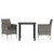  3 Piece Patio Dining Set with Cushions Gray and Black A949-3099287
