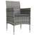  3 Piece Patio Dining Set with Cushions Gray and Black A949-3099287