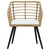  Patio Chairs with Cushions 2 pcs Poly Rattan Oak A949-48576