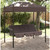  Patio Swing Bench with Canopy Coffee BrownSteel A949-4008900