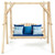 Outdoor Wooden Porch Bench Swing Chair with Rustic Curved Back - Color: Natural D681-OP3701+