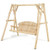 Outdoor Wooden Porch Bench Swing Chair with Rustic Curved Back - Color: Natural D681-OP3701+