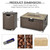 32 x 20 Inch Propane Rattan Fire Pit Table Set with Side Table Tank and Cover-Brown - Color: Brown D681-NP10261CF