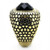 TK3221 - IP Gold(Ion Plating) Stainless Steel Ring with Synthetic Synthetic Glass in Jet A874-TK3221