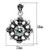 TK454 - High polished (no plating) Stainless Steel Chain Pendant with AAA Grade CZ  in Clear A874-TK454