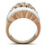 GL223 - IP Rose Gold(Ion Plating) Brass Ring with Semi-Precious Agate in White A874-GL223