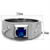 TK1929 - High polished (no plating) Stainless Steel Ring with Synthetic Synthetic Glass in Montana A874-TK1929