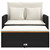  Patio Sofa with Cushions 2-Seater Black Poly Rattan&Acacia Wood A949-365141