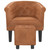  Tub Chair with Footstool Brown Faux Leather A949-356501