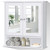 White Bathroom Wall Medicine Cabinet with Mirror and Open Shelf Q280-BWCDMEB5981874